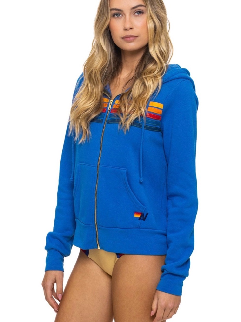 NWT AVIATOR NATION FIVE STRIPE HOODIE – ADVENTURE BLUE -XS-
